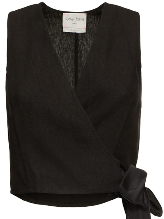 Forte_forte Chic linen canvas crossed top