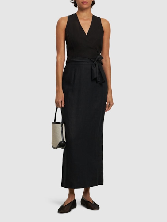 Forte_forte Chic linen canvas crossed top