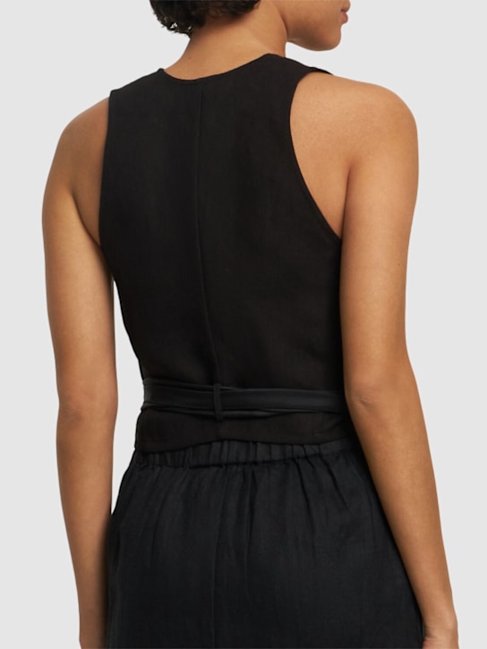 Forte_forte Chic linen canvas crossed top