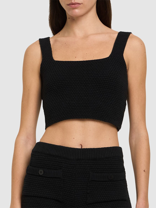 Andreadamo Chunky knit cotton blend cropped top