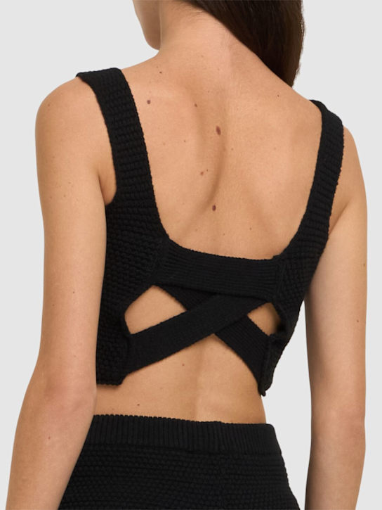 Andreadamo Chunky knit cotton blend cropped top