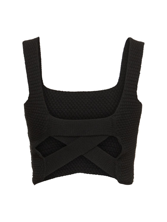 Andreadamo Chunky knit cotton blend cropped top