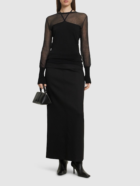 Andreadamo Knit viscose blend top w/sheer details