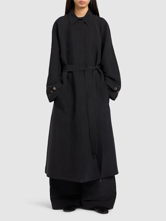 The Row Ryo belted silk long coat