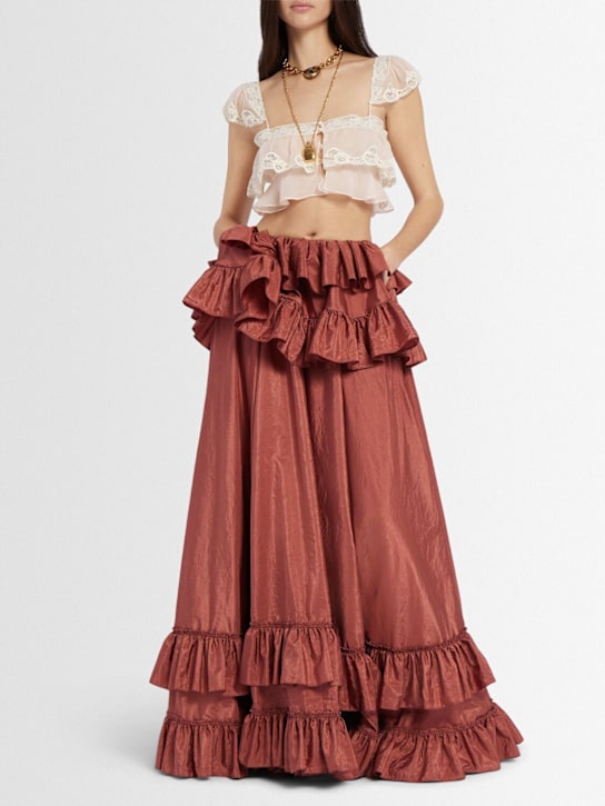Chloé Silk taffeta long skirt