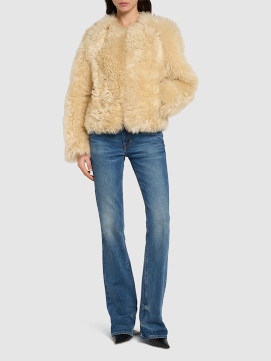 Tom Ford Collarless curly shearling jacket