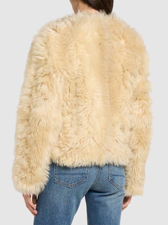Tom Ford Collarless curly shearling jacket