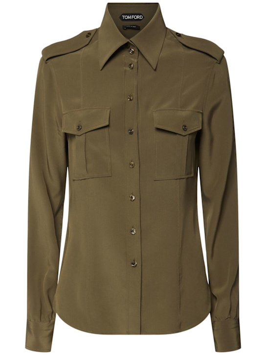 Tom Ford Silk crepe de chine military shirt