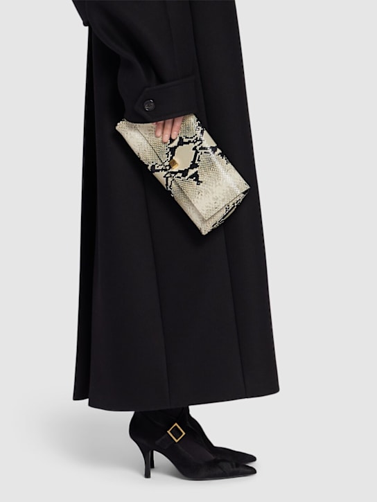 Khaite Audrey python embossed leather clutch