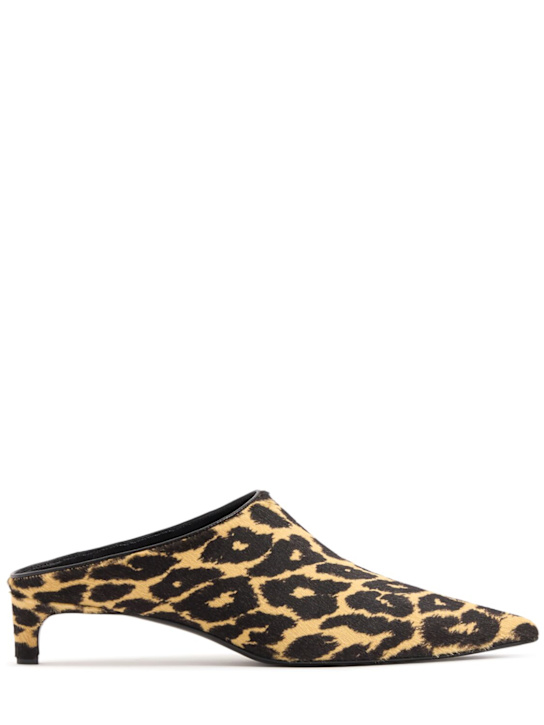 Jil Sander 35mm Leopard print ponyhair mules