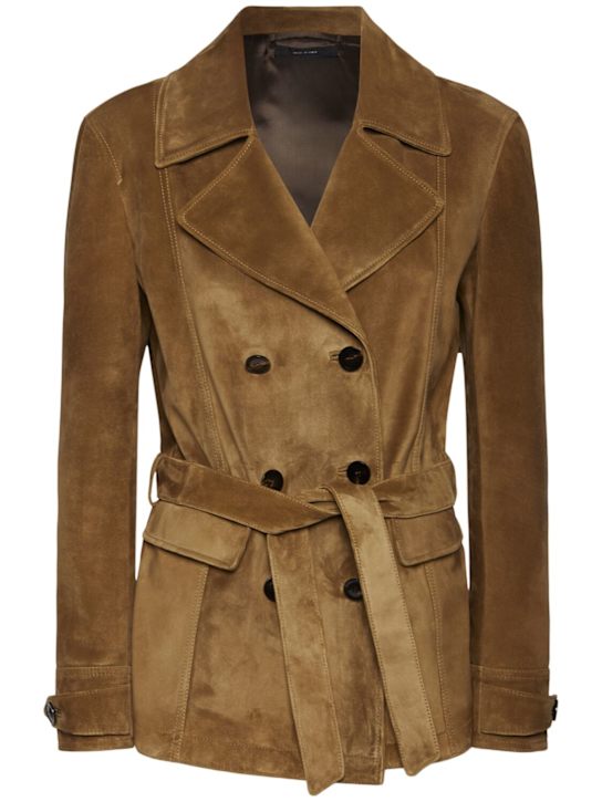 Tom Ford Double breast suede peacoat
