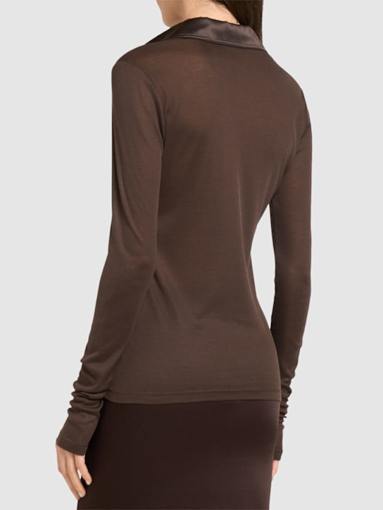 Tom Ford Silk jersey long sleeve polo