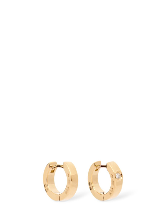 Toteme 18kt Bezel diamond hoop earrings