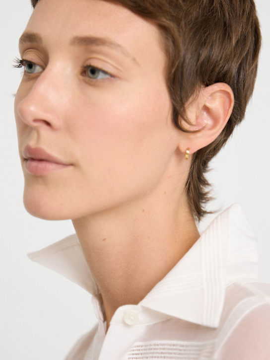 Toteme 18kt Bezel diamond hoop earrings