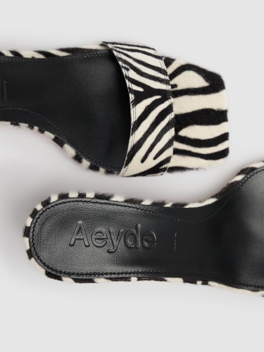 Aeyde 55mm Ilvy zebra print leather mules