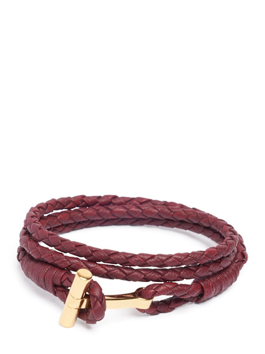 Tom Ford Braided leather T wrap bracelet 4 Tom Ford Braided leather T wrap bracelet