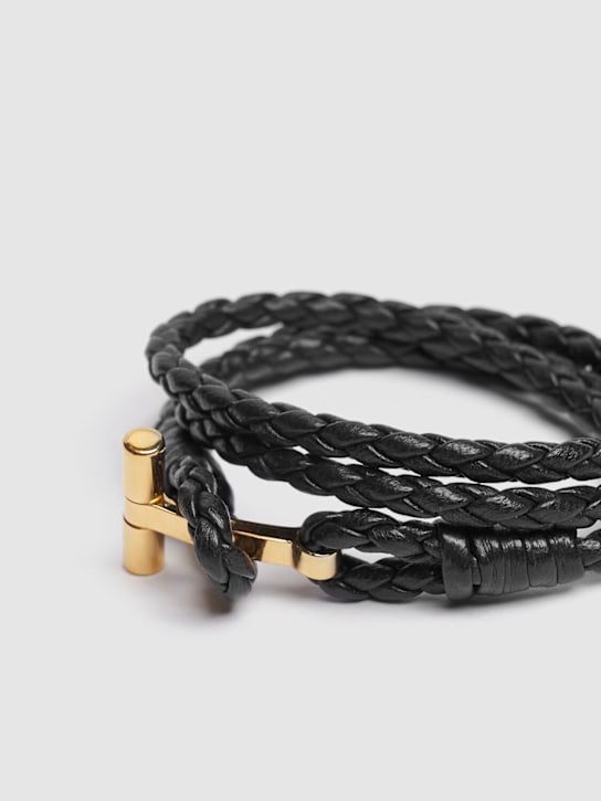 Tom Ford Braided leather T wrap bracelet 8 Tom Ford Braided leather T wrap bracelet