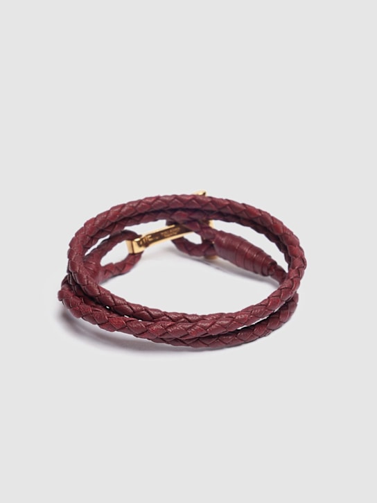 Tom Ford Braided leather T wrap bracelet 3 Tom Ford Braided leather T wrap bracelet