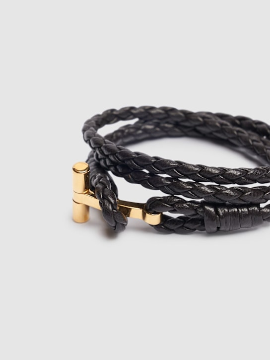 Tom Ford Braided leather T wrap bracelet 5 Tom Ford Braided leather T wrap bracelet