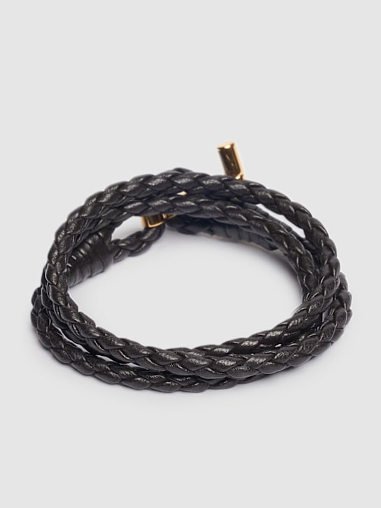 Tom Ford Braided leather T wrap bracelet 6 Tom Ford Braided leather T wrap bracelet