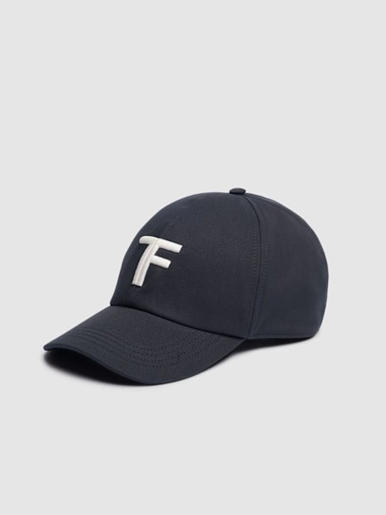 Tom Ford TF logo cotton & leather cap