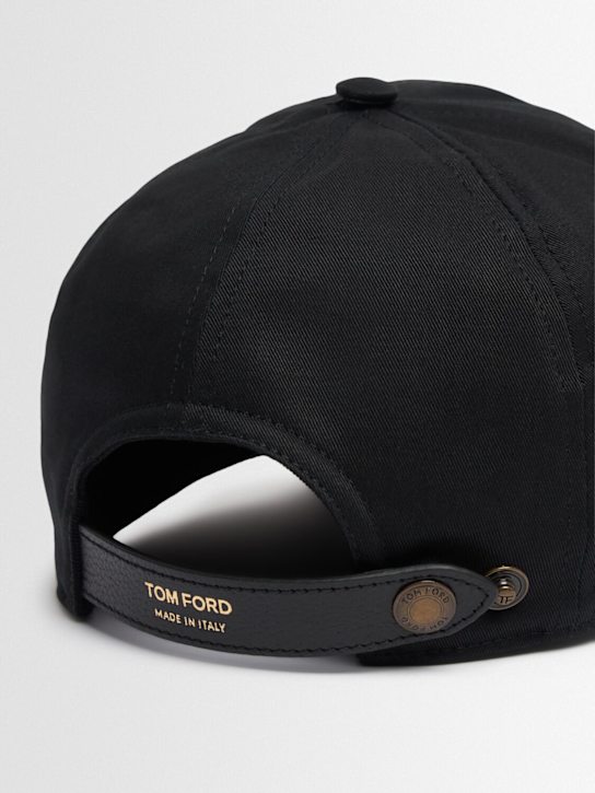 Tom Ford TF logo cotton & leather cap 7 Tom Ford TF logo cotton & leather cap