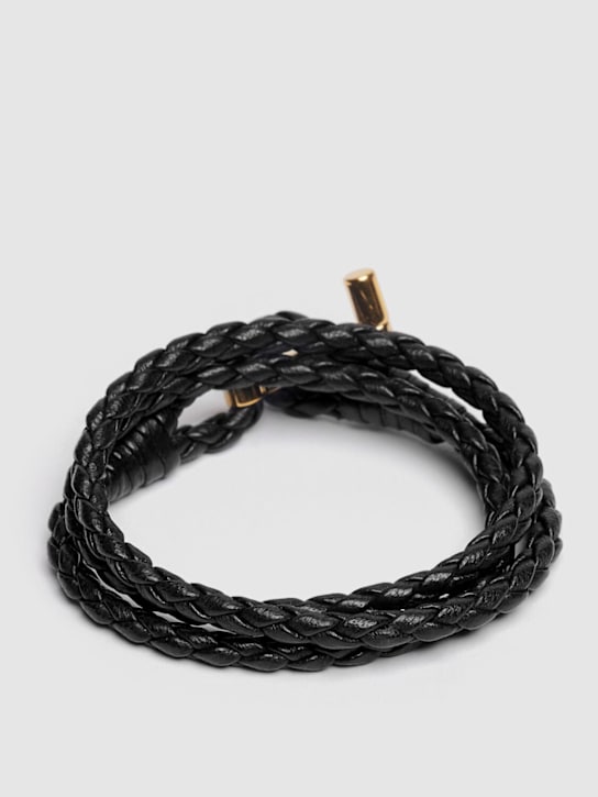 Tom Ford Braided leather T wrap bracelet 3 Tom Ford Braided leather T wrap bracelet