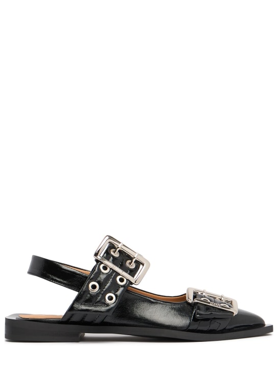 GANNI 20mm Chunky Buckle ballerina slingback