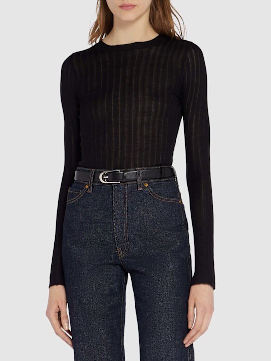 Khaite Dome smooth leather belt