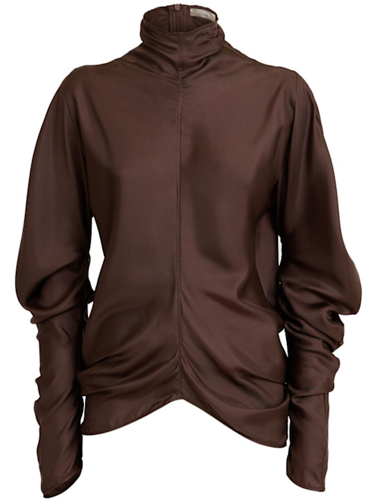 The Row Miles silk draped blouse