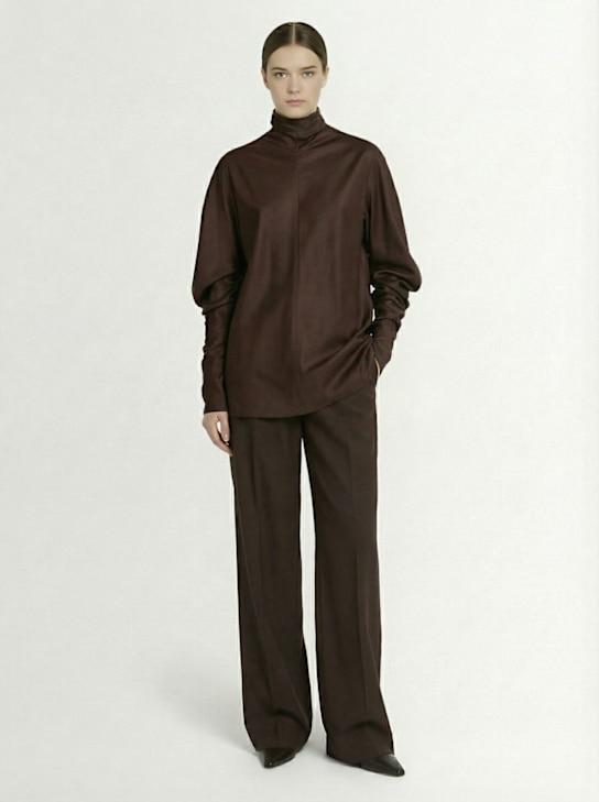 The Row Miles silk draped blouse