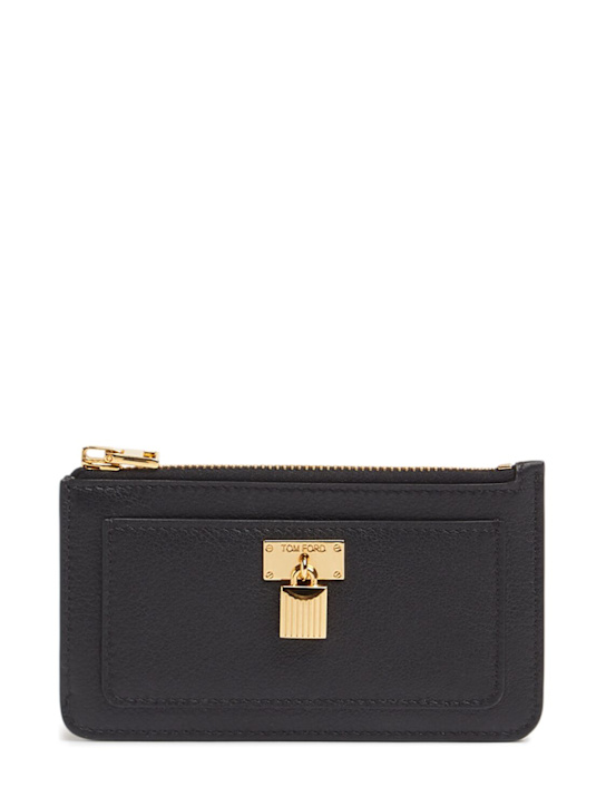 Tom Ford Padlock grain leather zipped card holder