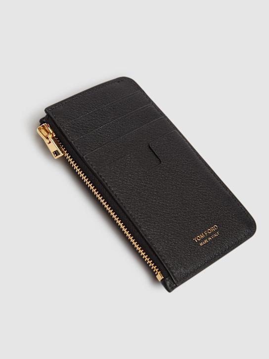 Tom Ford Padlock grain leather zipped card holder