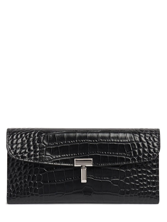 Toteme T-Lock croc embossed leather wallet