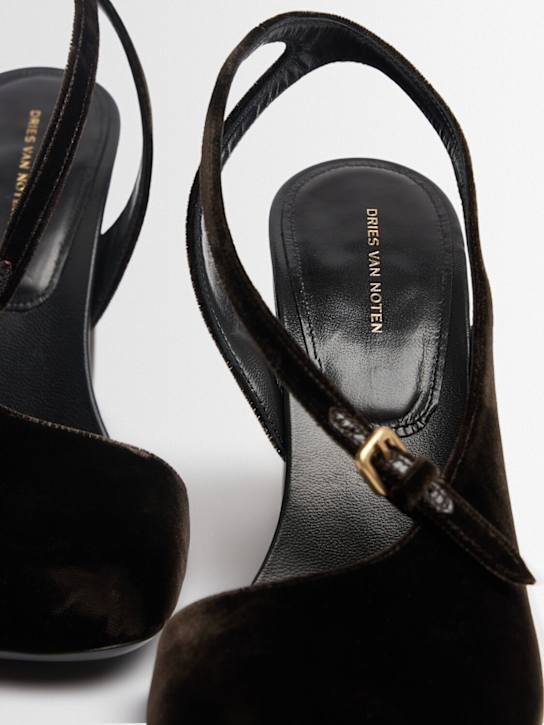 Dries Van Noten 95mm Heeled velvet sandals 3 Dries Van Noten 95mm Heeled velvet sandals