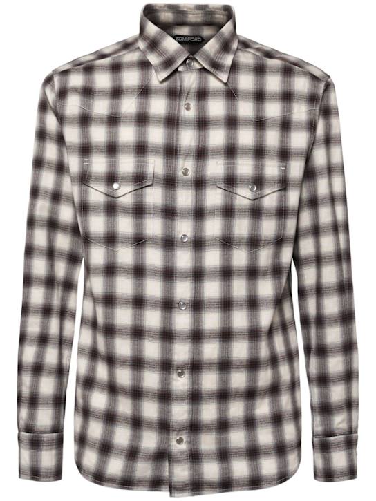 Tom Ford Checked cotton blend western shirt