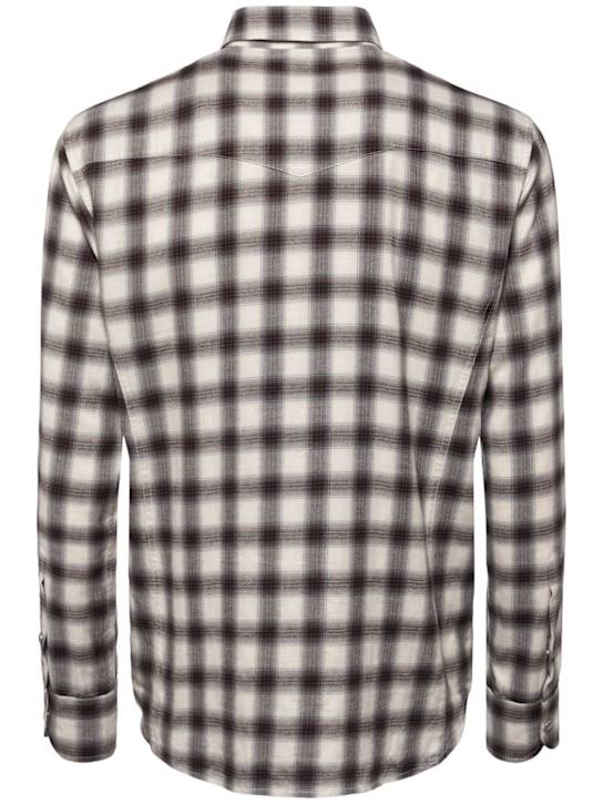 Tom Ford Checked cotton blend western shirt