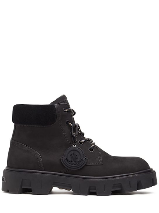 Moncler Peak City suede leather lace-up boots