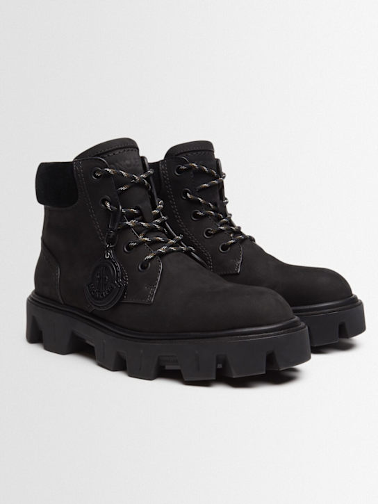 Moncler Peak City suede leather lace-up boots
