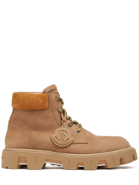 Moncler Peak City suede leather lace-up boots