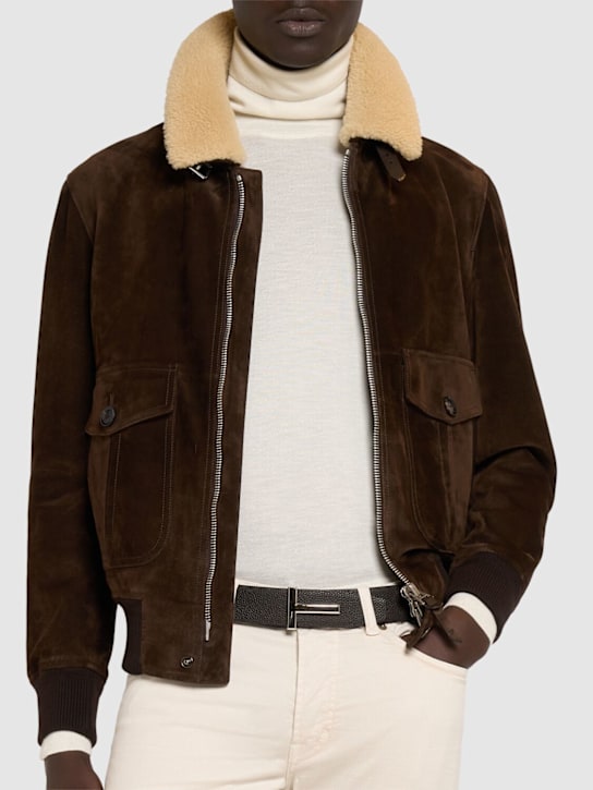 Tom Ford 40mm reversible grained leather T belt