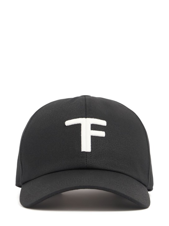 Tom Ford TF logo cotton & leather cap