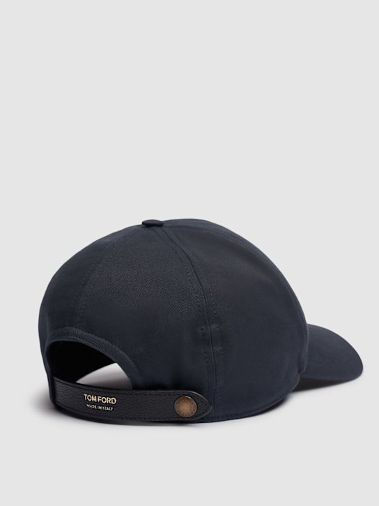 Tom Ford TF logo cotton & leather cap
