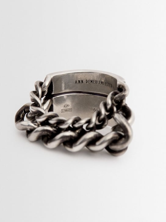 Ann Demeulemeester Ize double-chain silver ring 3 Ann Demeulemeester Ize double-chain silver ring