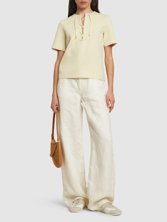 Auralee Wetsuit jersey lace-up top