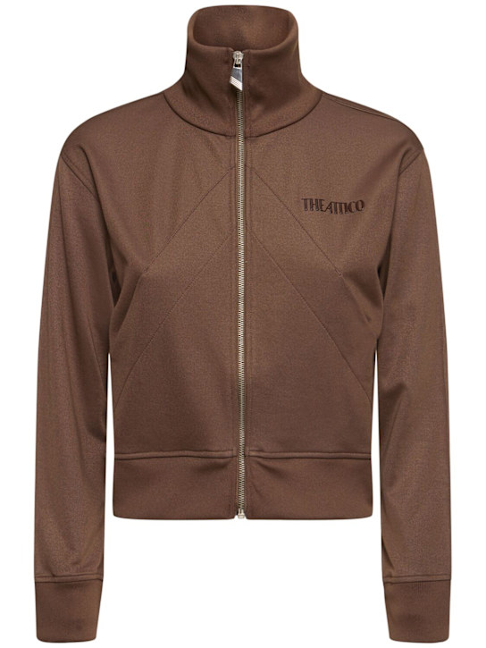The Attico Shiny jersey zip track top