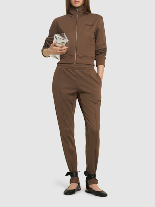 The Attico Shiny jersey zip track top