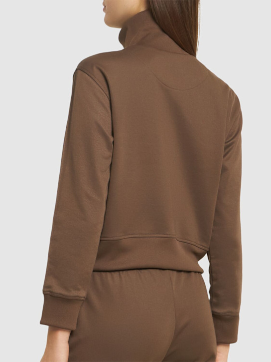 The Attico Shiny jersey zip track top