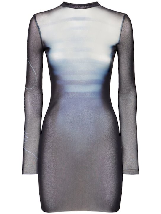 Jean Paul Gaultier Le Mâle printed mesh mini dress