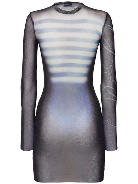 Jean Paul Gaultier Le Mâle printed mesh mini dress